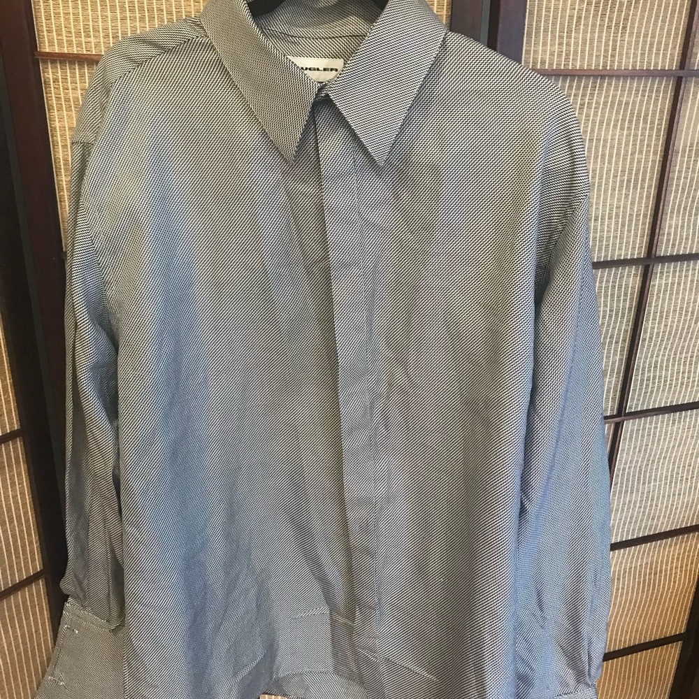 Mugler French Cuff Dress shirt with snaps for buttons.   Must use cuff links